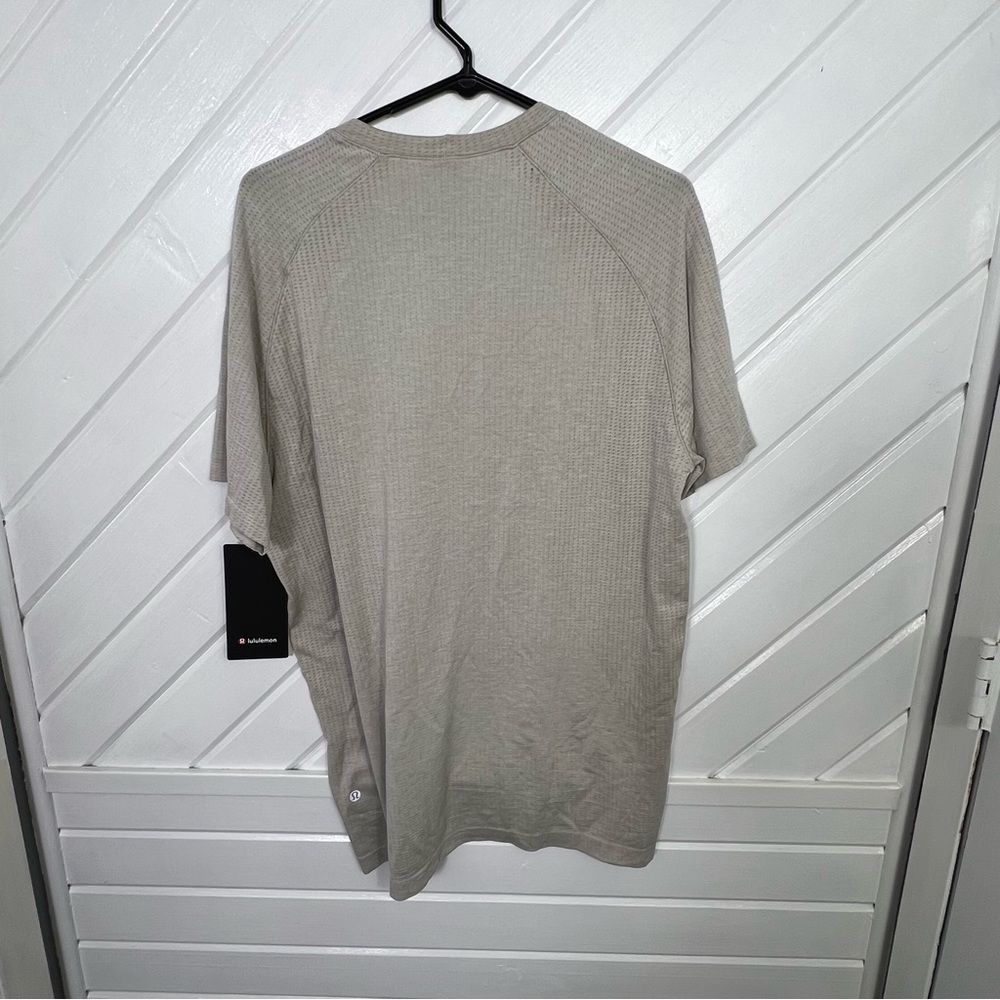 * Lululemon Metal Vent TechShort Sleeve L Raw Linen/ White - Picture 2 of 4